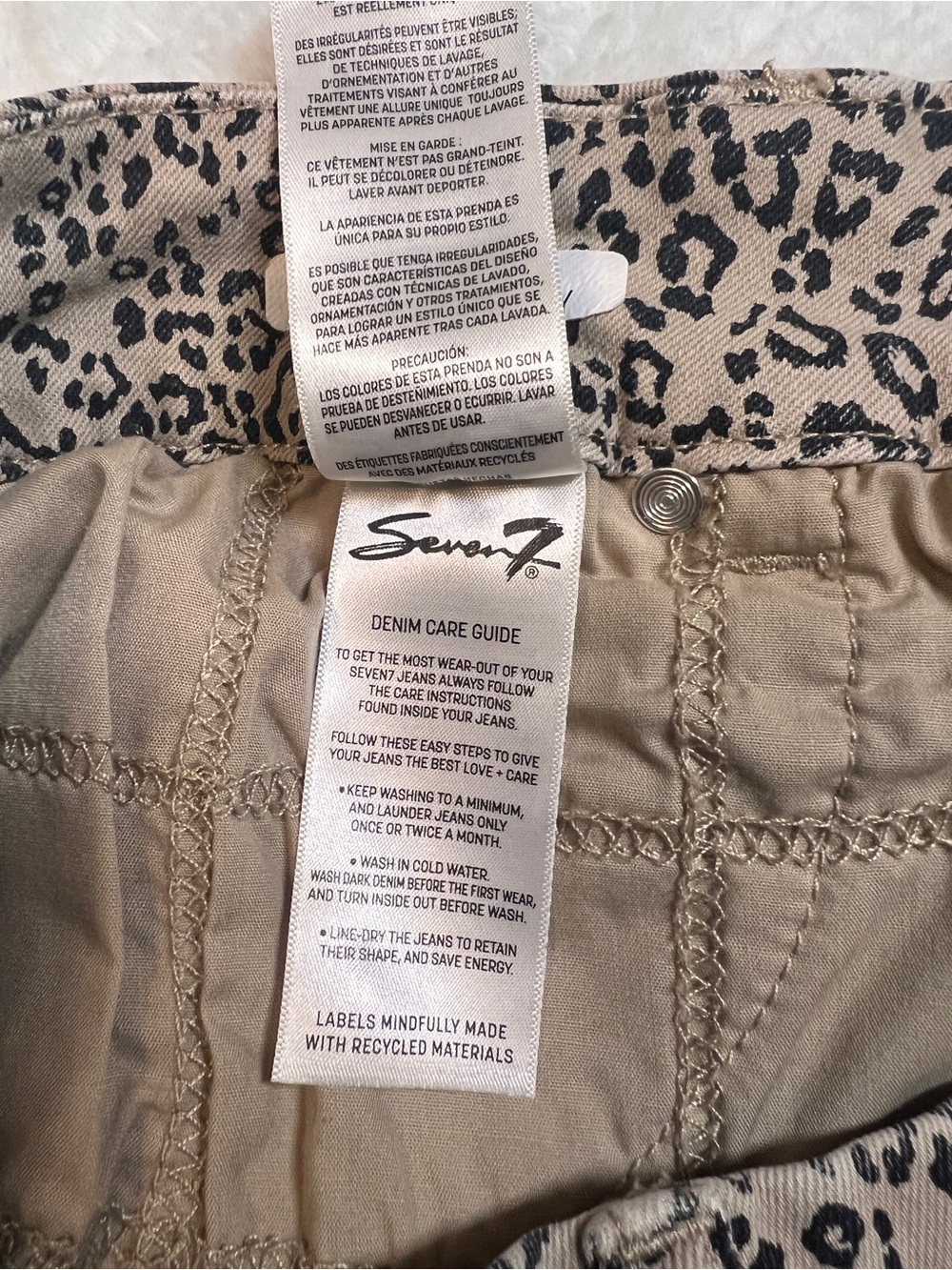 Seven7 Beige and Black Leopard Print Skinny Jeans - Picture 12 of 13